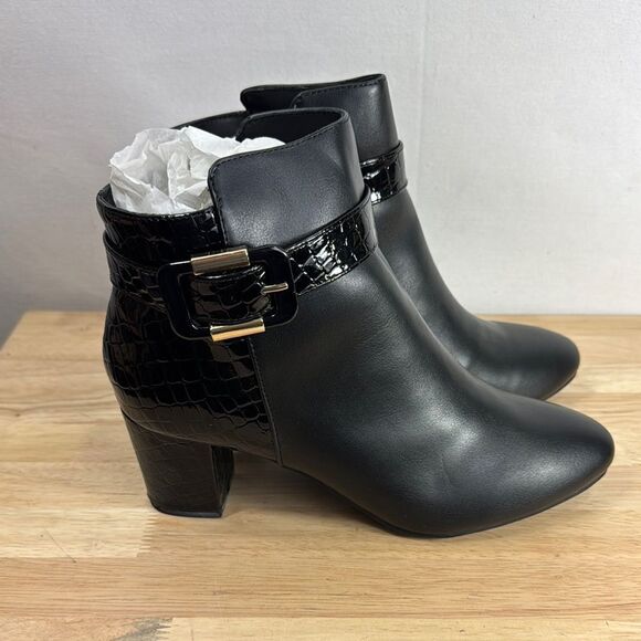 Karen Scott Ivyy Mixed-Media Booties- Black- Size 9.5 W (Wide) New - Picture 1 of 7